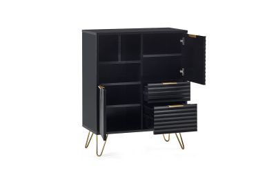 Murano 2 Door 2 Drawer Sideboard - Matte Black | Sleek Storage Solution