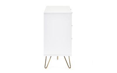 Murano 6 Drawer Chest - Matte White | Stylish Storage with Sculpted Design