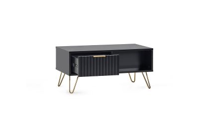 Murano Coffee Table - Matte Black | Stylish Centrepiece with Sculpted Fronts
