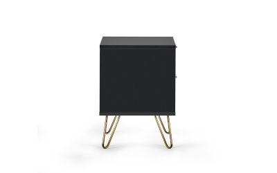 Murano Lamp Table - Matte Black | Chic Design with Brushed Gold Accents