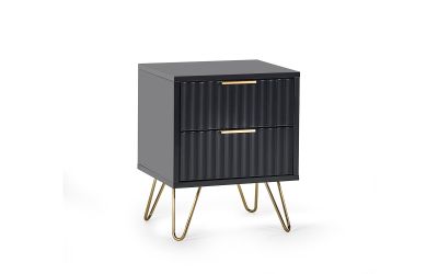 Murano Lamp Table - Matte Black | Chic Design with Brushed Gold Accents