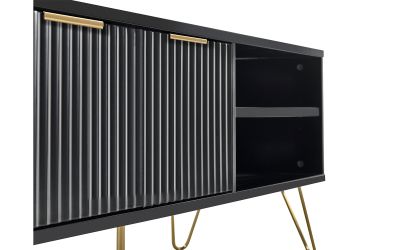 Murano TV Unit - Matte Black | Modern Media Storage with Chic Design