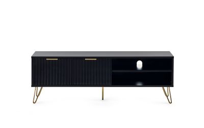 Murano TV Unit - Matte Black | Modern Media Storage with Chic Design