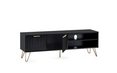Murano TV Unit - Matte Black | Modern Media Storage with Chic Design