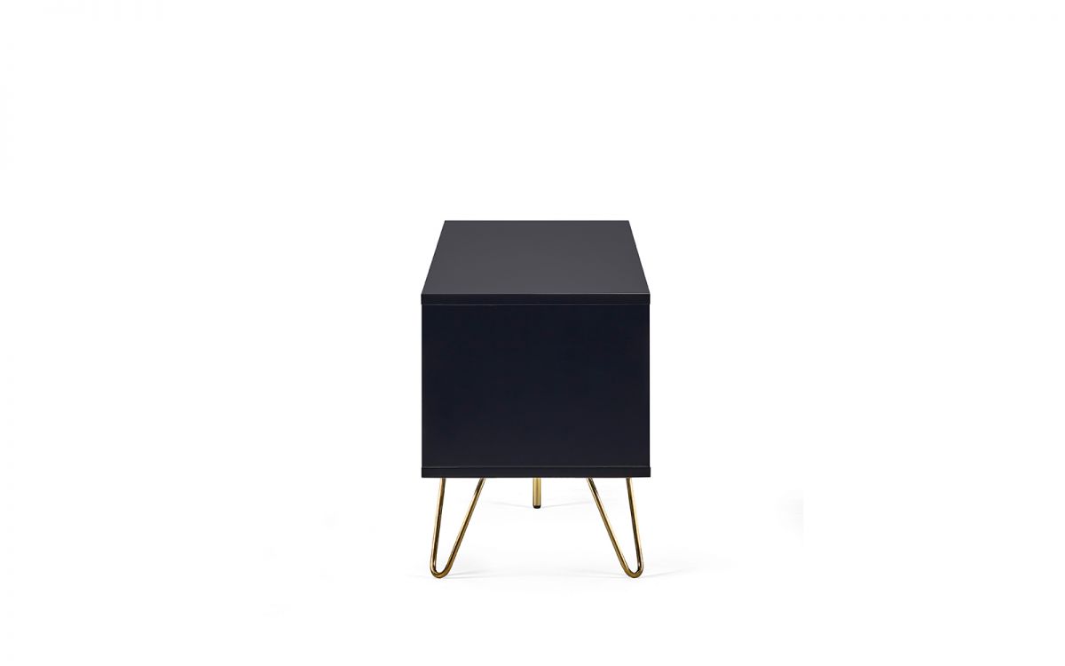 Murano TV Unit - Matte Black | Modern Media Storage with Chic Design