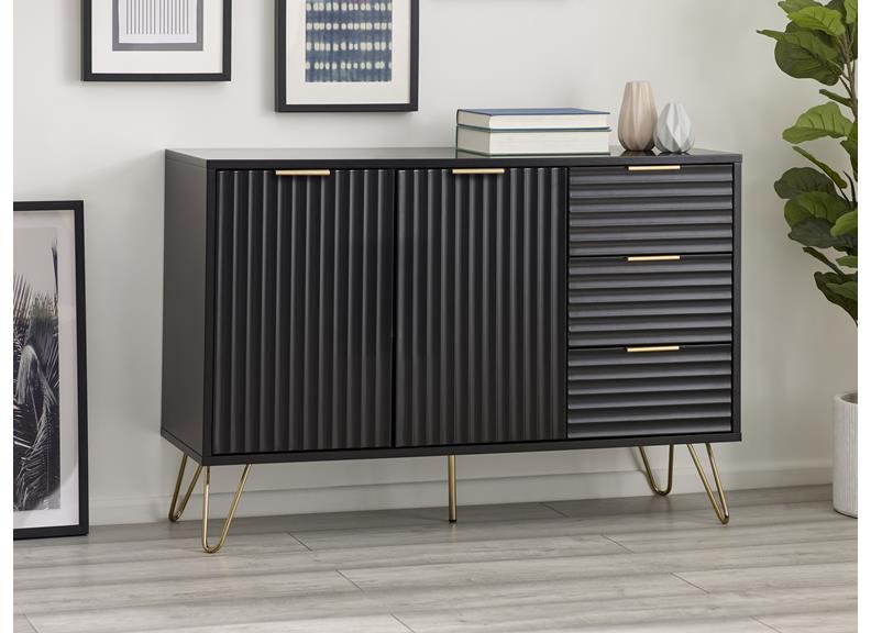 Murano Large Black Sideboard - room