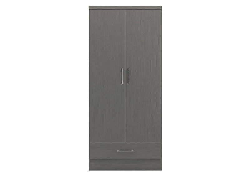 Nevada Full Grey Two Door One Drawer Robe
