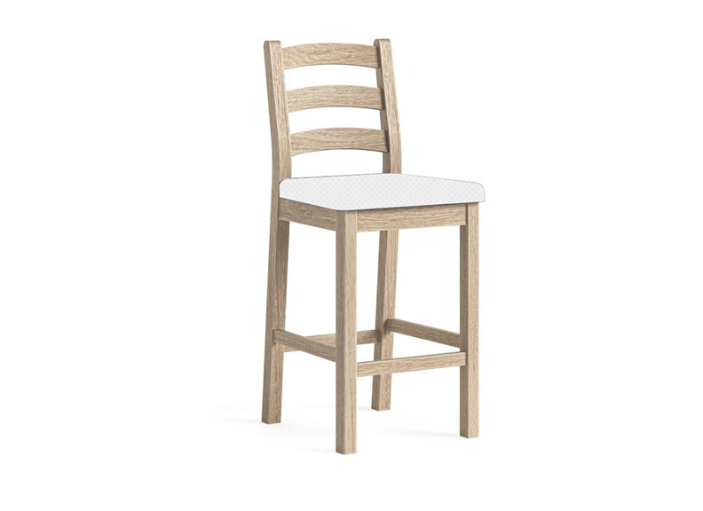 Normandy Whitewash Bar Set | Solid Oak Whitewashed Bar Set With Stool Seat Colour Option