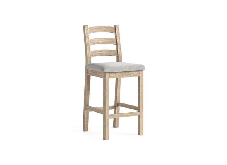 Normandy Whitewash Bar Set | Solid Oak Whitewashed Bar Set With Stool Seat Colour Option
