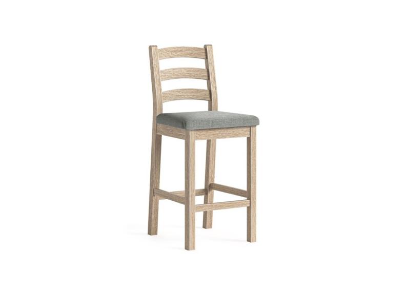 Normandy Whitewash Bar Set | Solid Oak Whitewashed Bar Set With Stool Seat Colour Option