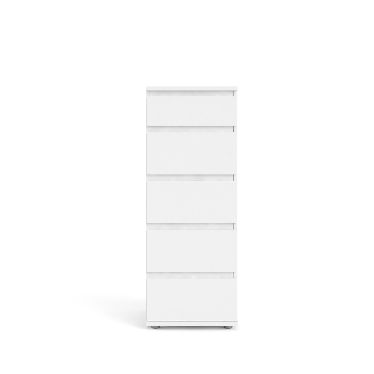 Nova 5 Drawer Narrow Chest - White