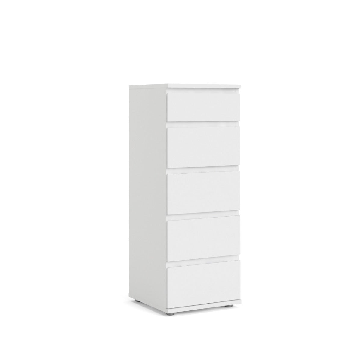 Nova 5 Drawer Narrow Chest - White