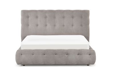 Odette Double Bed 135cm - Light Taupe, Luxurious Upholstery