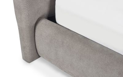 Odette Double Bed 135cm - Light Taupe, Luxurious Upholstery