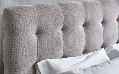 Odette Bed 150cm - Luxurious Light Taupe Upholstery