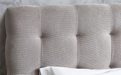 Odette Double Bed 135cm - Light Taupe, Luxurious Upholstery