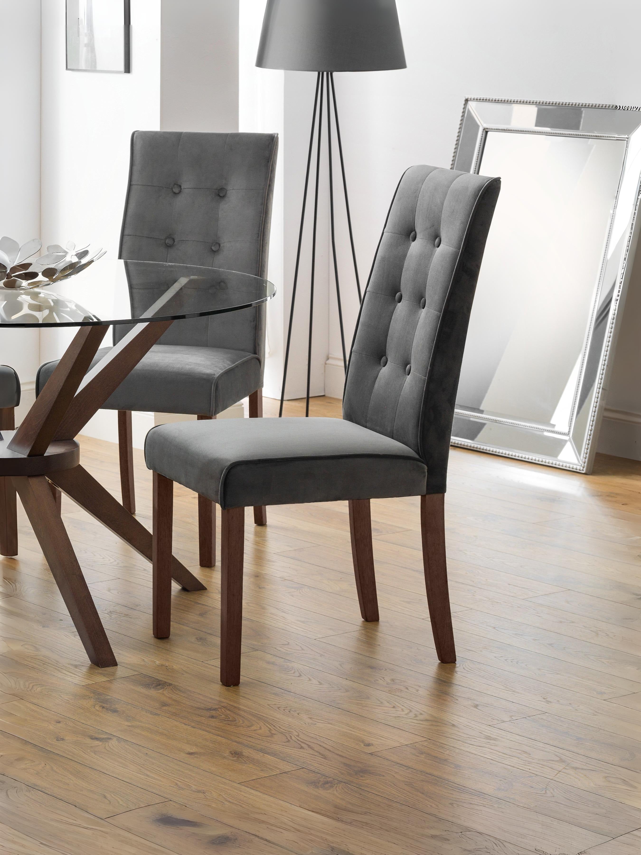 Set Of 2 Madrid Velvet Dining Chairs