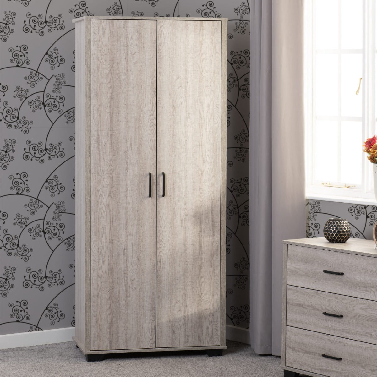 Oliver 2 Door Wardrobe Light Oak Effect **EXPRESS DELIVERY**