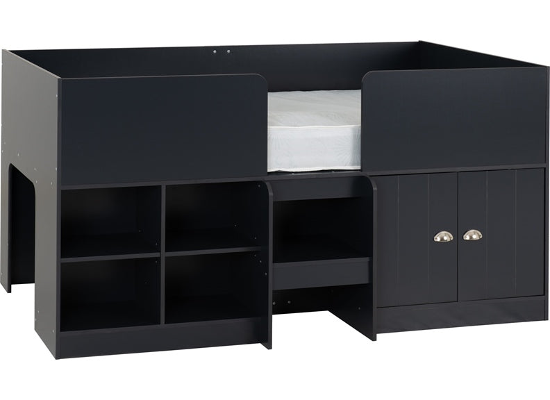 ORLANDO LOW SLEEPER BED - DARK GREY