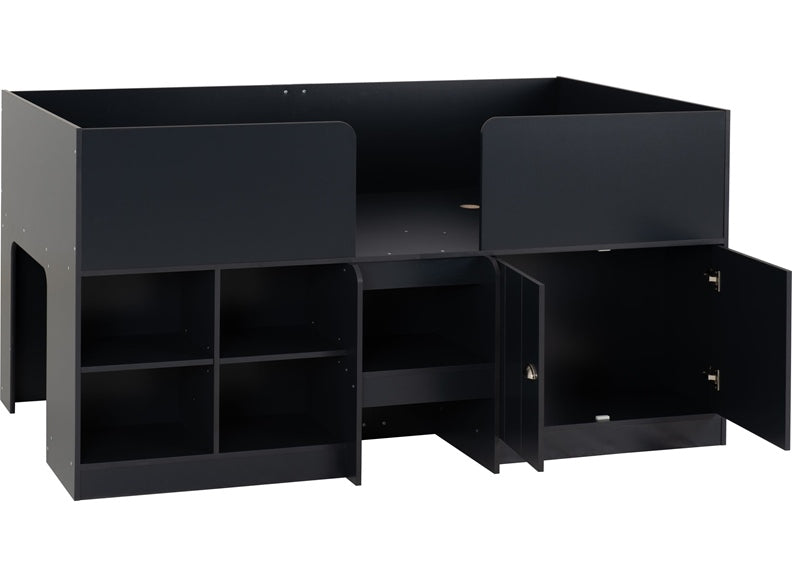 ORLANDO LOW SLEEPER BED - DARK GREY