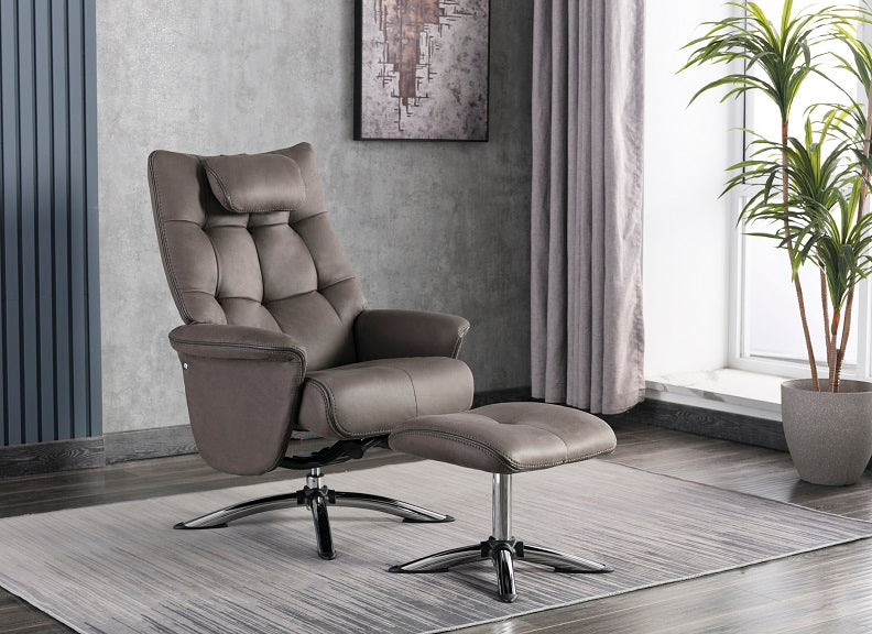 Orson Swivel Chair W/Footstool