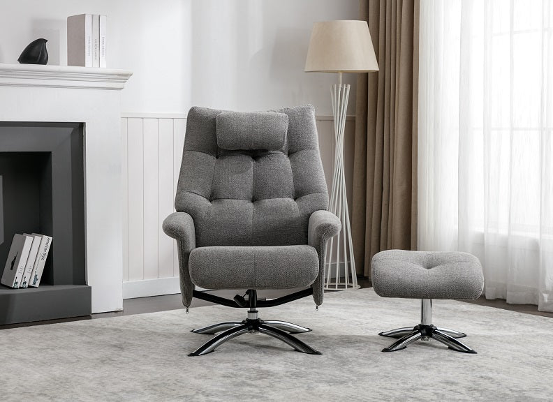 Orson Swivel Chair W/Footstool