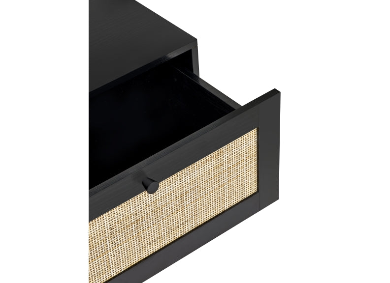 Padstow Black Two Drawer Bedside
