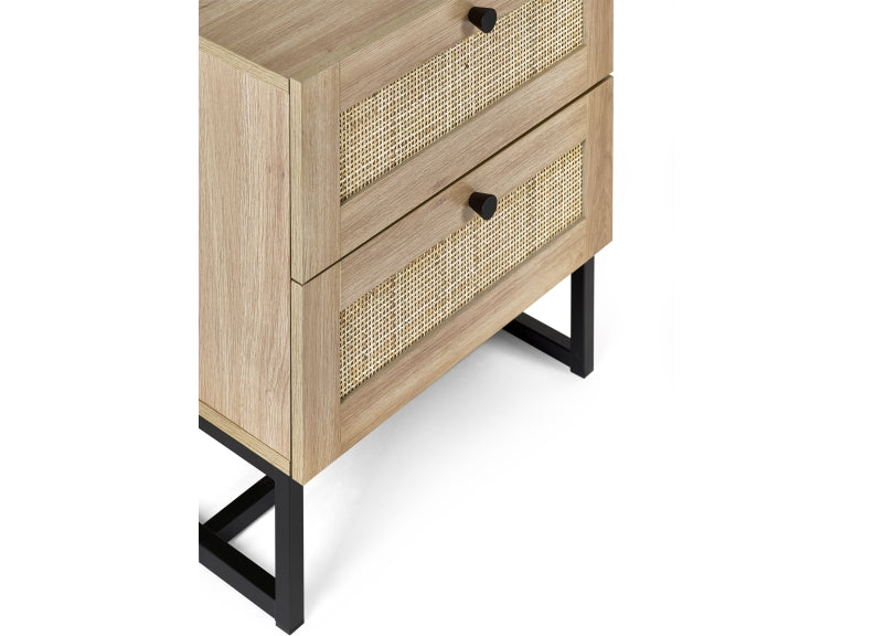 Padstow Oak Two Drawer Bedside