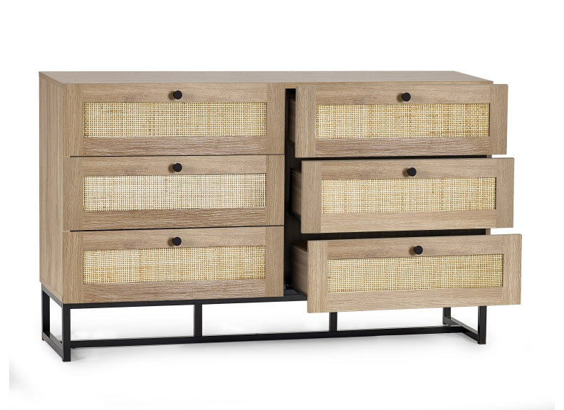 Padstow Oak Six Drawer Chest