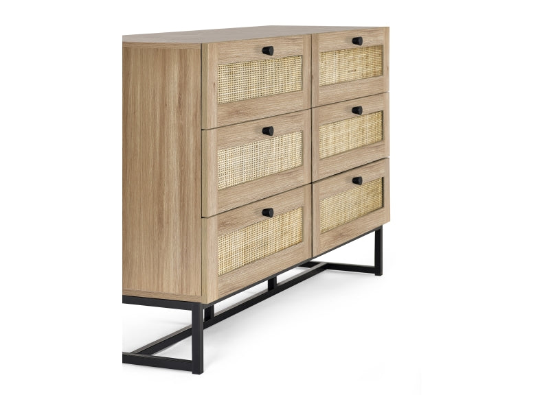 Padstow Oak Six Drawer Chest