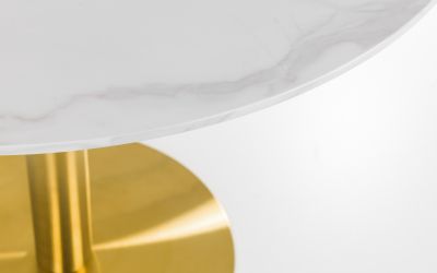 Palermo Round Pedestal Dining Table | Elegant Marble Effect Design