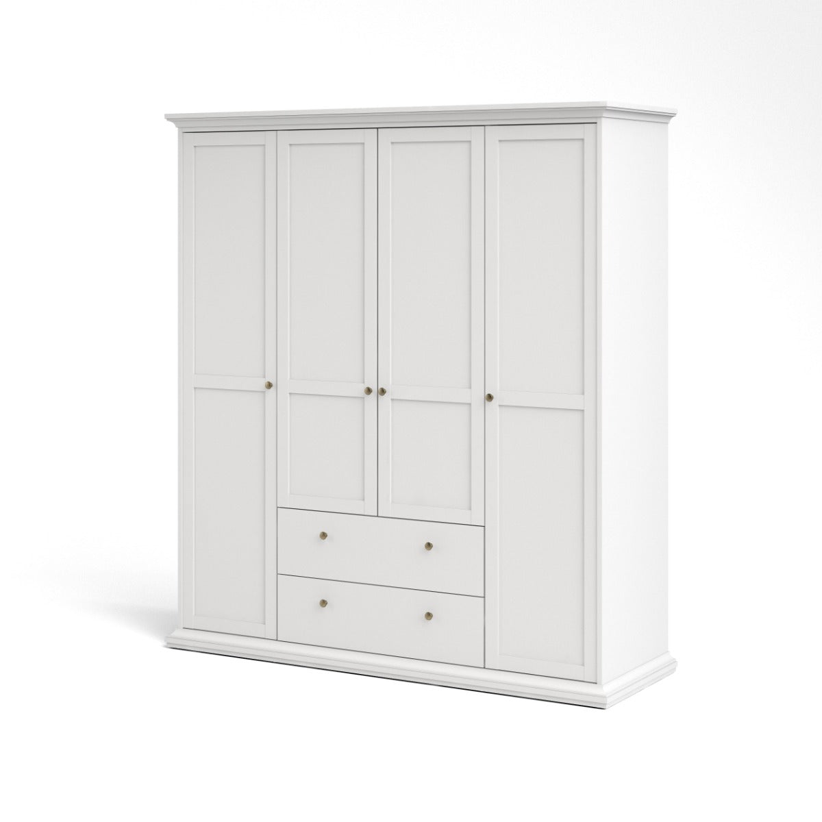 Paris Wardrobe with 4 doors + 2 drawers - White