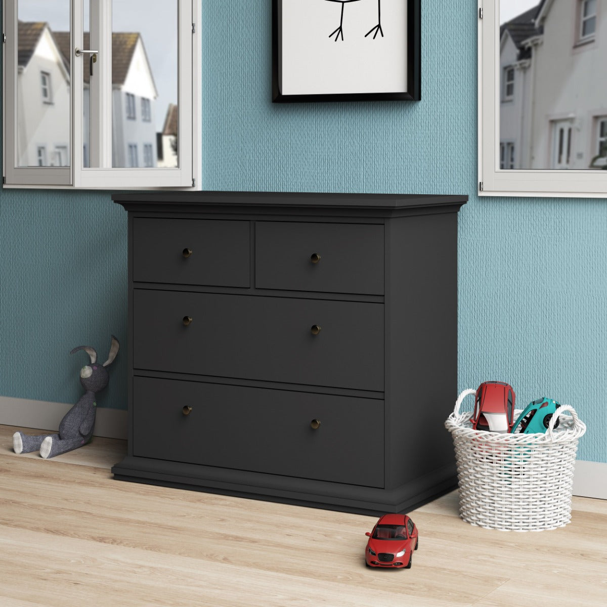 Paris 4 Drawer Chest - Grey