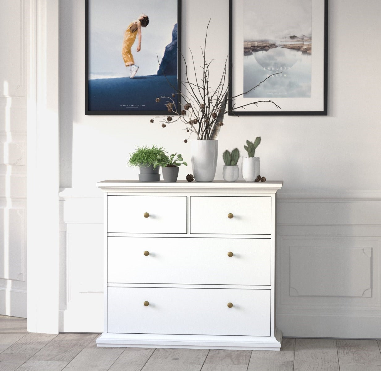 Paris 4 Drawer Chest - White