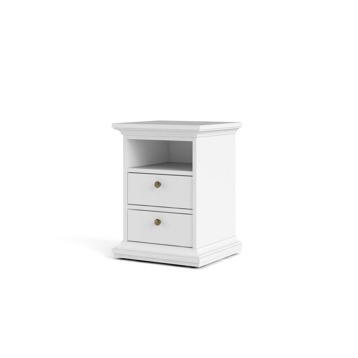 Paris 2 Drawer Nightstand - White