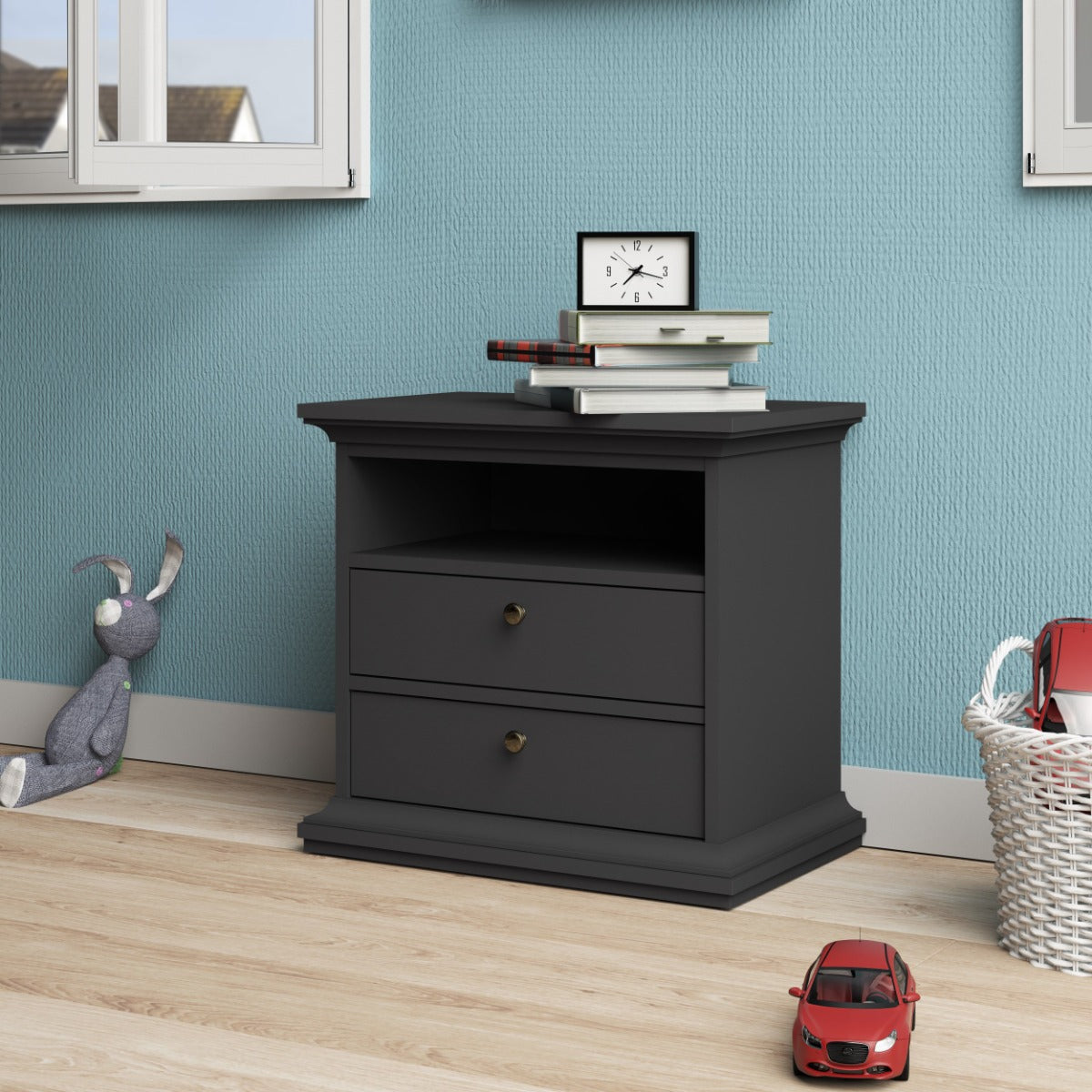 Paris Large Bedside - Grey