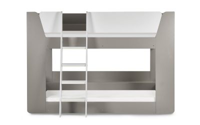 Parsec Bunk Bed in Taupe & White | Modern Children's Bunk Bed with Safety Features & Versatile Design