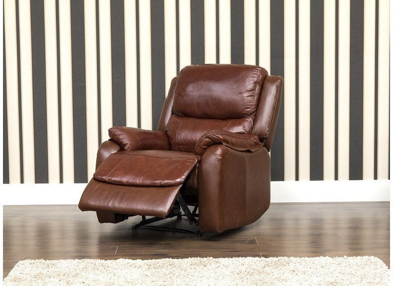 Parker Half Leather Reclining Armchairs
