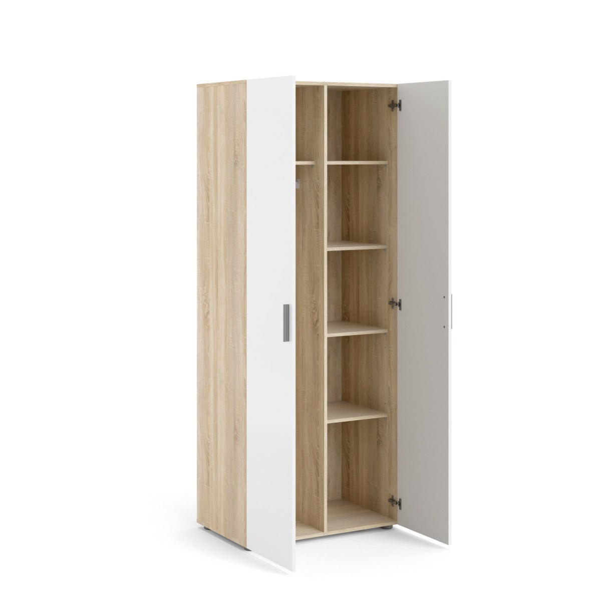 Pepe 2 Door Wardrobe - Oak with White High Gloss (Pre-order only)