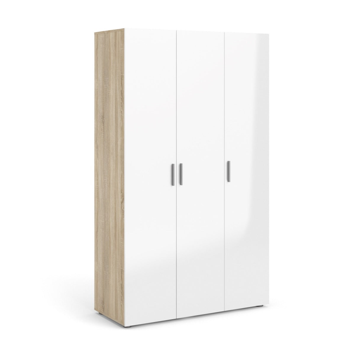 Pepe 3 Door Wardrobe - Oak with White High Gloss