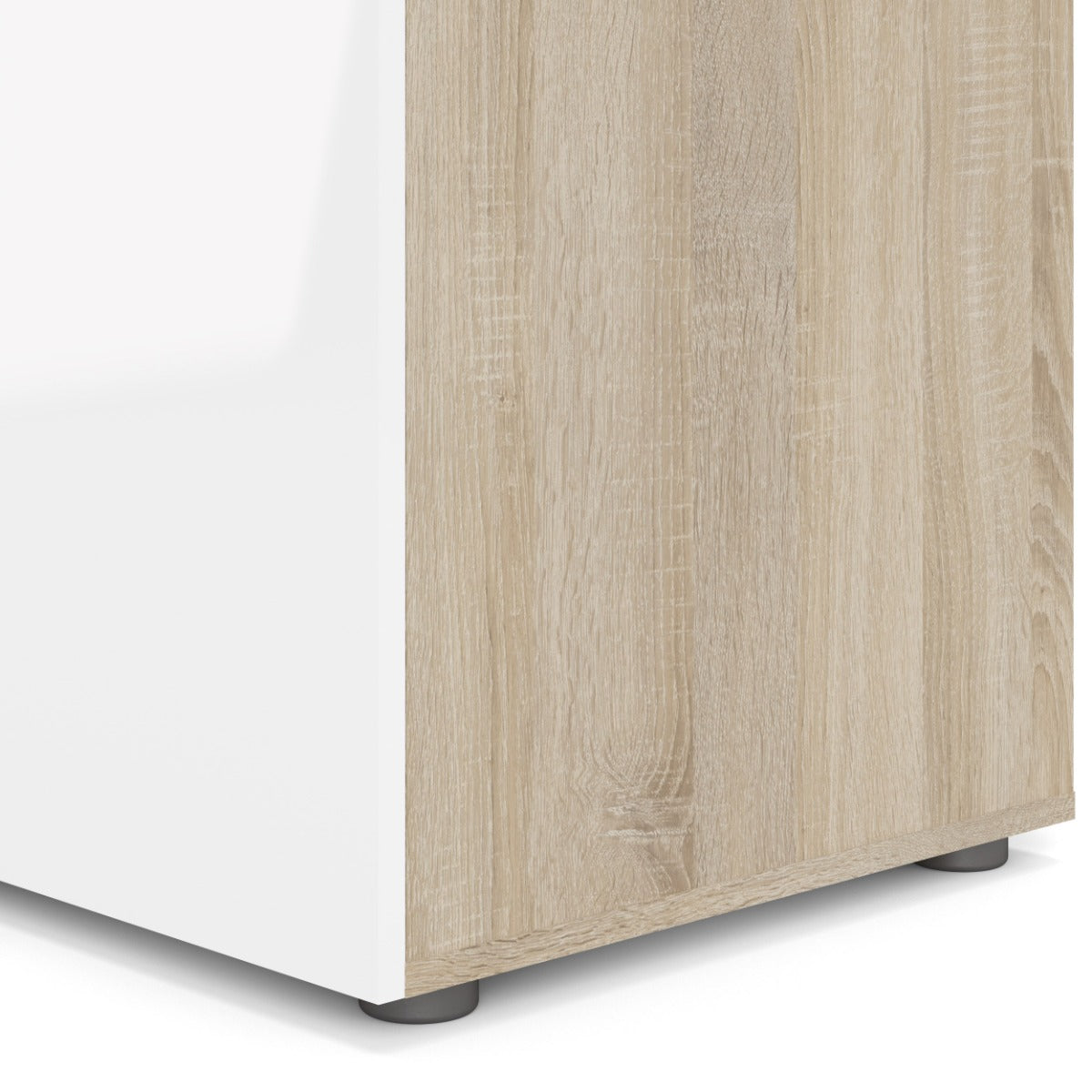 Pepe 3 Door Wardrobe - Oak with White High Gloss