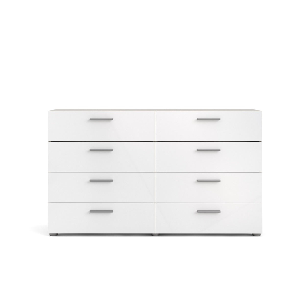 Pepe 8 Drawer Chest - Oak with White High Gloss