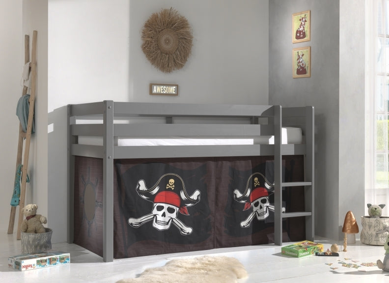 Pino Grey Mid-Sleeper Caribbean Pirate Curtain - No Slide - Room