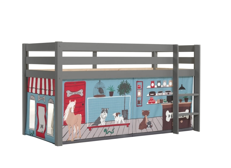 Pino Grey Mid-Sleeper Pet ShopCurtain - No Slide