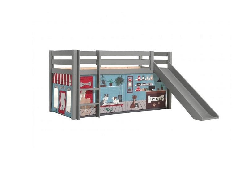 Pino Grey Mid-Sleeper W/Optional Curtain & Slide