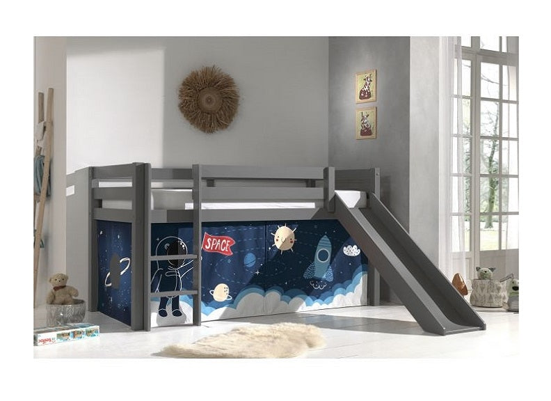 Pino Grey Mid-Sleeper W/Optional Curtain & Slide