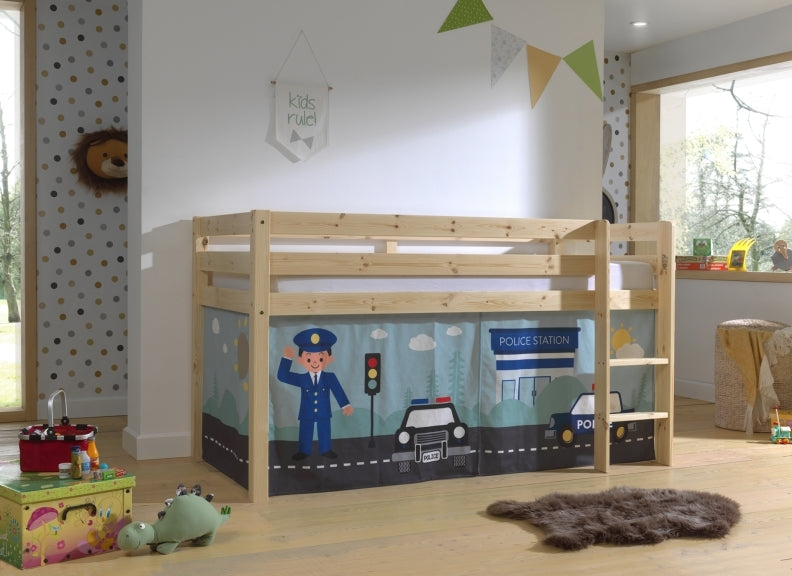 Pino Natural Mid-Sleeper Police Curtain No Slide Room