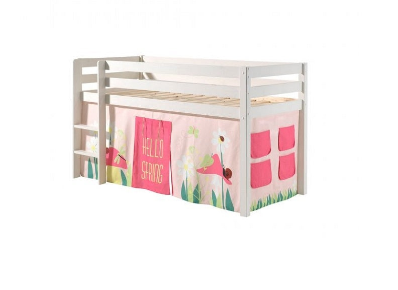Pino White Mid-Sleeper W/Optional Curtain & Slide