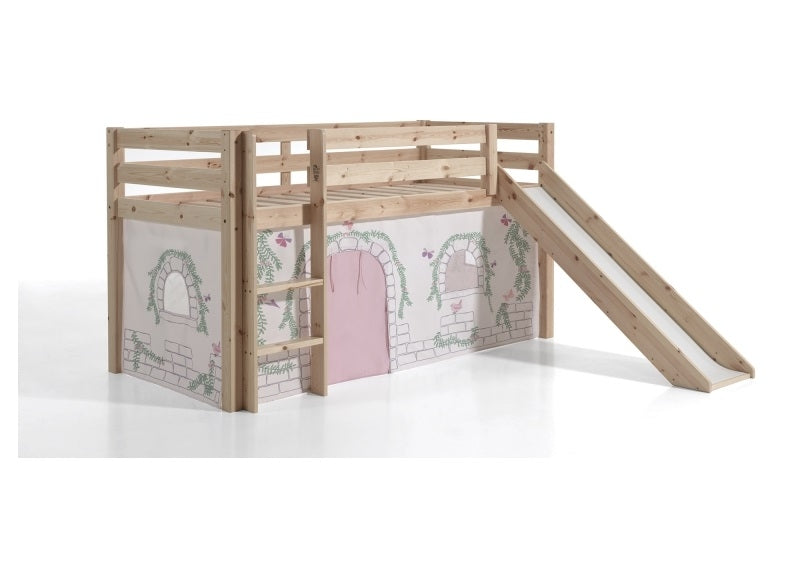 Pino Natural Wood Mid-Sleeper W/Optional Curtain & Slide