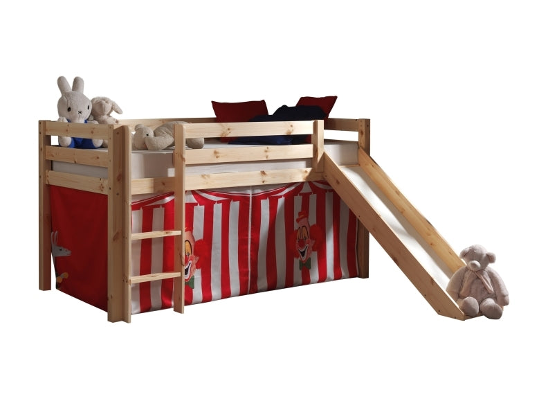 Pino Natural Wood Mid-Sleeper W/Optional Curtain & Slide
